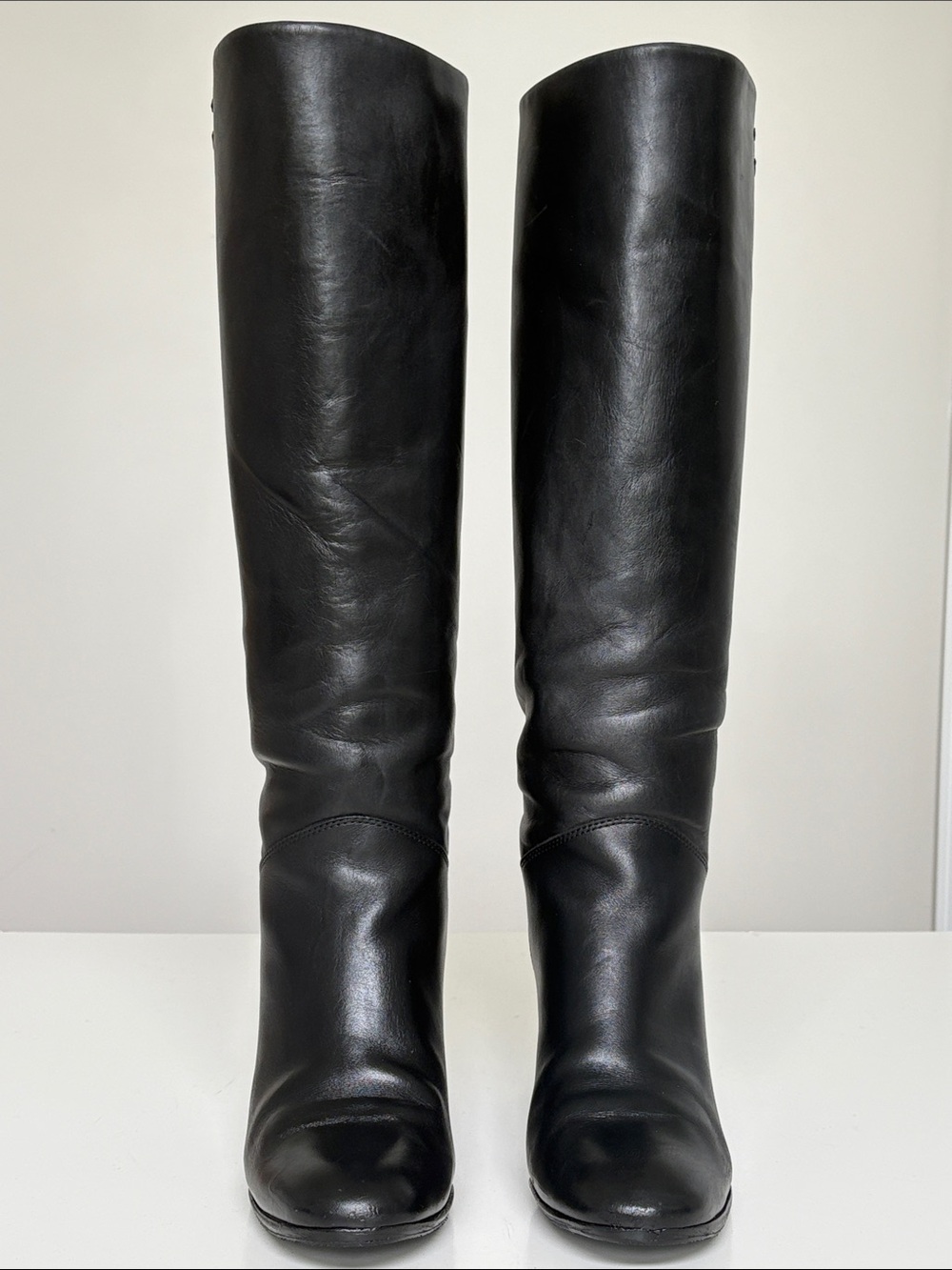 CHANEL Black Leather Tall Boots - Fall 2008